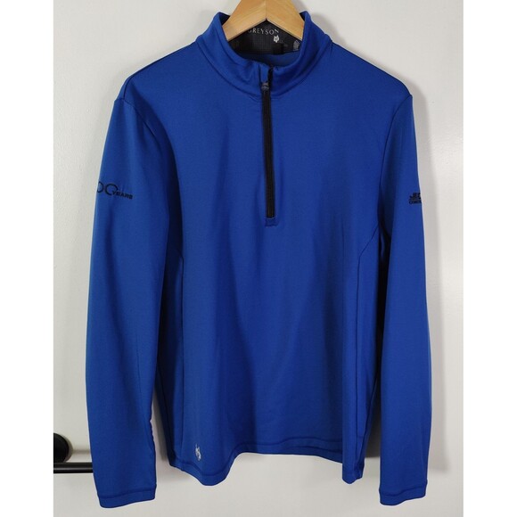 Greyson Medium Golf Pullover 1/4 Lightweight Performance Quarter Zip Blue Navy - Picture 2 of 9